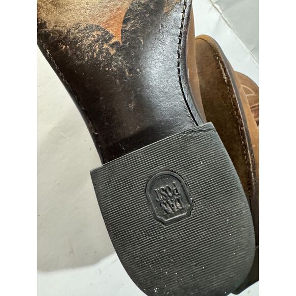 Dan post genuine leather western boots country brown rodeo cowboy men 11.5